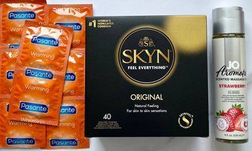 Набір 50 шт SKYN Original - Pasante Warming + System JO Aromatix Strawberry 120 мл SOS1666 фото