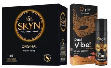 SKYN ORIGINAL 40 шт + DUAL VIBE!, 15 мл Orgie sex on the beach SOS7081 фото