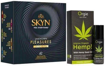 Набір з SKYN Pleasures (42 шт) + Рідкий вібратор Intense Orgasm Hemp! (15 мл) від ORGIE  SOS10032 фото