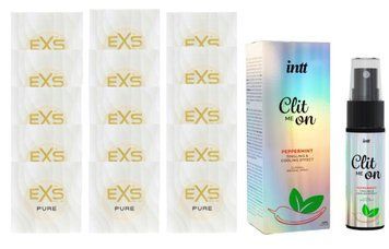 Комплект EXS Pure15 шт + Intt Clit Me On Peppermint SOS14820 фото