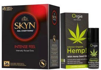 Набор из SKYN Intense Feel (36 шт) + Жидкий вибратор Intense Orgasm Hemp! (15 мл) от ORGIE SOS9832 фото