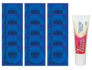 Комплект EXS Cooling 15 шт + Swiss Navy Viva Cream 10 мл SOS14552 фото