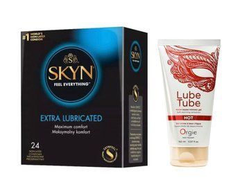 SKYN Extra Lube, 24 шт и Лубрикант ORGIE LUBE TUBE HOT 150 ml SOS979 фото