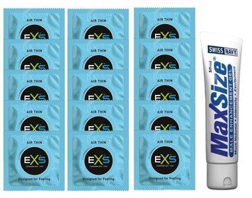 Комплект EXS Air Thin 15 шт + Swiss Navy Max Size Cream SOS14766 фото