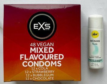 Комплект EXS Mixed Flavoured 48 шт + Лубрикант pjur Woman Nude, 30 мл SOS3226 фото