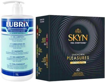 Набор из Лубриканта на водной основе Lubrix (1 л) + SKYN Pleasures, 42 шт SOS8818 фото