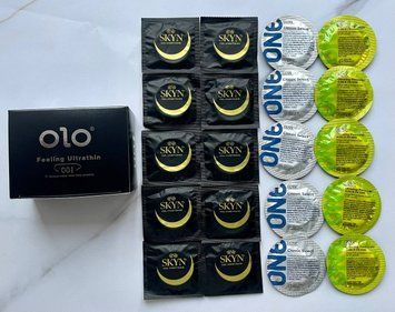 Комплект 10 шт Skyn ​​Original - 10 шт One Classic, Glowing Pleasures - 10 шт OLO Feeling Ultrathin 001 SOS2516 фото