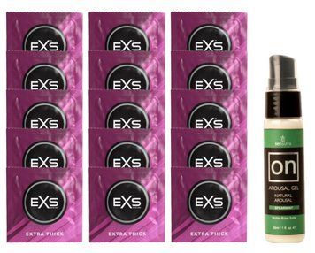 Комплект EXS Extra Thick 15 шт + Sensuva ON Arousal Gel for Her Spearmint SOS14682 фото