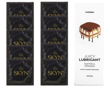 Комплект SKYN Original 10 шт. + Лубрикант Satisfyer Juicy Lubricant Tasteful Tiramisu 300 мл SOS12632 фото