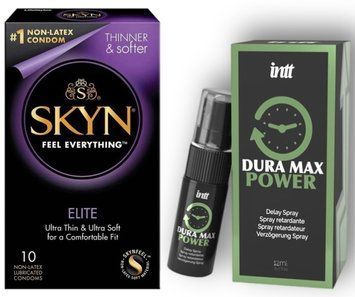 Набор из SKYN Elite 10 шт + Пролонгатор Intt Dura Max Power (12 мл) SOS8911 фото