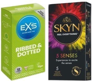 Набор з SKYN 5 Senses + EXS Ribbed & Dotted (12 штук) SOS7809 фото