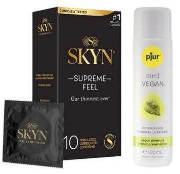 Комплект Skyn ​​Supreme Feel 10 шт + pjur MED Vegan Glide 100 мл SOS13334 фото
