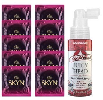 Комплект SKYN Cherry Sunrise 10 шт + Doc Johnson Juicy Head Spray White Chocolate & Berries (59 мл) SOS13675 фото