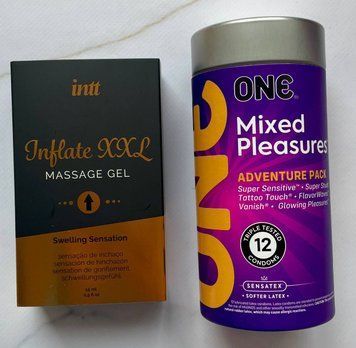 Набір ONE Mixed Pleasures 12 шт + Гель для стимуляції статевого органу Intt Inflate XXL (15 мл) SOS1416 фото