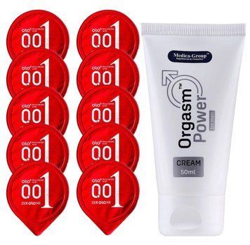 Комплект OLO Warming 001 10 шт + Orgasm Power For Men Cream (50 мл) SOS14402 фото