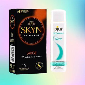 Комплект Skyn Large 10 шт + Лубрикант pjur Woman Nude 100 мл SOS4449 фото