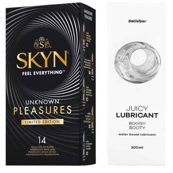 Набор Лубрикант Satisfyer Boogy Booty 300мл + Skyn ​​Unknown Pleasures+ 14 шт. SOS12732 фото