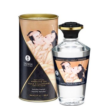 Разогревающее масло Shunga Aphrodisiac Warming Oil - Vanilla Fetish (100 мл) без сахара, вкусный SO2496 фото