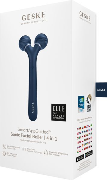 Электронный ультразвуковой ролик для лица GESKE Sonic Facial Roller 4в1 midnight HB0177 фото