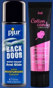 Набор лубрикантов pjur backdoor Comfort water glide 30 мл + Intt Cotton Candy (100 мл) LB408 фото