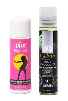 Набор лубрикантов pjur my glide 30 мл + System JO Mint Chocolate (30 мл) LB140 фото