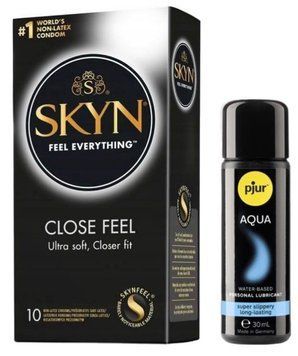 Комплект SKYN Close Feel 10 шт + Pjur Aqua 30 мл SOS13185 фото
