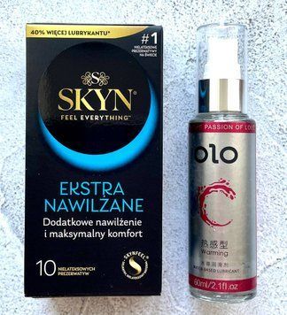 Комплект SKYN Extra Lube 10 шт. + Лубрикант согревающий OLO 60 мл. SOS2317 фото
