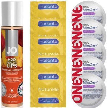 набор 10 шт Pasante + ONE + System JO H2O Peachy Lips (30 мл) SOS4702 фото