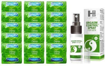 Комплект: Pasante Delay 15 шт + Пролонгатор Orgasm Control Spray 15 мл SOS11090 фото