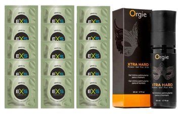 Комплект EXS Snug Fit 15 шт + Orgie Xtra Hard Power Gel For Him, 50 мл SOS14910 фото