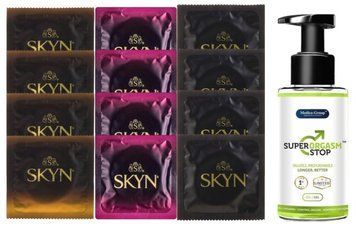 Комплект: Пролонгатор Super Orgasm Stop Гель (150 мл) + 8 шт. SKYN + 4 шт. SKYN SKYN Original SOS10757 фото