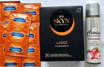 Набір 46 шт SKYN Large - Pasante Warming + System JO Aromatix Strawberry 120 мл SOS1667 фото