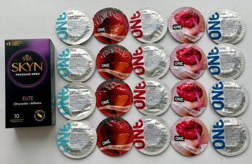 Набор 30 штук Skyn ​​Elite + ONE Extreme Ribs, Super Sensitive, Flavor Waves, Classic SOS2267 фото