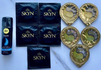 Набір SKYN Original 5 шт + OLO Лід і Полум'я 001 5 шт + Лубрикант pjur Aqua 30 мл SOS3477 фото