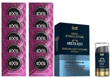 Комплект EXS Extra Thick 10 шт + Intt Greek Kiss (15 мл) SOS14152 фото