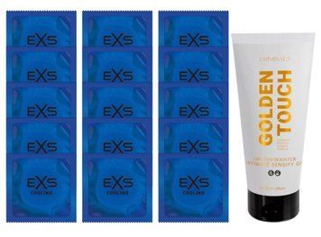 Комплект EXS Cooling 15 шт + Driminals Golden Touch Orgasm Booster 30 мл SOS14553 фото