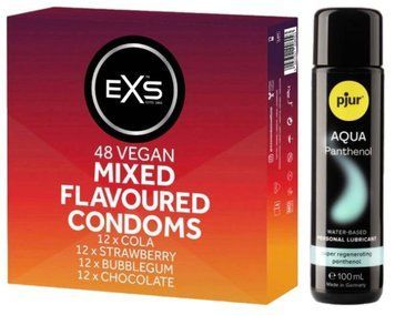 Набор EXS Mixed Flavoured (48 шт) + pjur Aqua Panthenol 100 мл SOS13435 фото