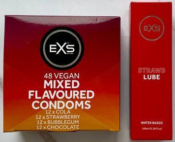Комплект EXS Mixed Flavoured 48 шт + Лубрикант EXS Strawberry Lube Water Based 100 мл SOS3227 фото