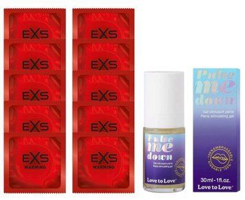 Комплект EXS Warming 10 шт + Love To Love Pulse Me Down Gel (30 мл) SOS14353 фото