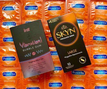 Набор 22 шт SKYN Large - Pasante Warming + Intt Vibration Bubble Gum (15 мл) SOS1567 фото