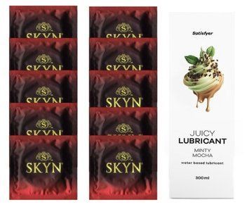 Комплект SKYN Intense Feel 10 шт. + Лубрикант Satisfyer Juicy Lubricant Minty Mocha 300 мл SOS12583 фото