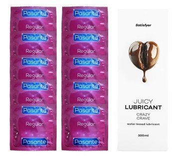 Комплект Pasante Regular 10 шт. + Лубрикант Satisfyer Juicy Lubricant Crazy Crave (300 мл) SOS12131 фото
