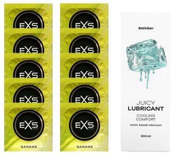Комплект: из EXS Banana 10 шт + Лубрикант Satisfyer Cooling Comfort water based 300 мл SOS11341 фото
