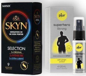 Набор из SKYN Selection (9 шт) + Пролонгатор pjur Superhero Strong Spray 20 мл SOS8876 фото