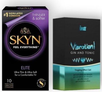 SKYN Elite 10 шт + Intt Vibration Gin Tonic (15 мл) SOS6898 фото