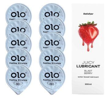 OLO Feeling Ultrathin 10 шт. + Лубрикант Satisfyer Blast Berry 300 мл SOS12483 фото