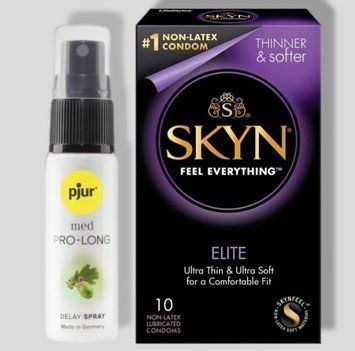 SKYN Elite 10 шт + Пролонгатор pjur MED Prolong Spray 20 мл SOS5338 фото