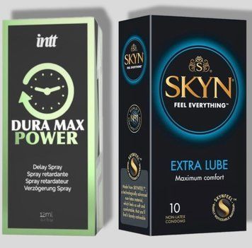 SKYN Extra Lube 10 шт + Пролонгатор Intt Dura Max Power (12 мл) SOS5101 фото