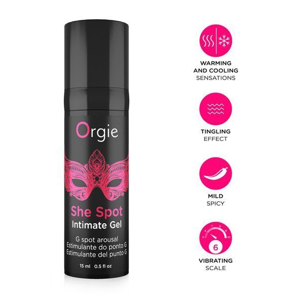 Гель для стимуляции точки G Orgie She Spot Intimate Gel, 15 мл, тепло-холод, эффект вибрации SX1552 фото