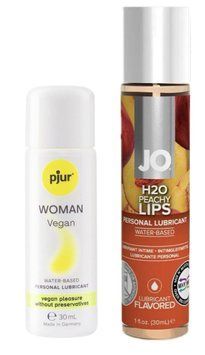 Набор лубрикантов pjur Woman Vegan 30 мл + System JO H2O Peachy Lips (30 мл) LB78 фото